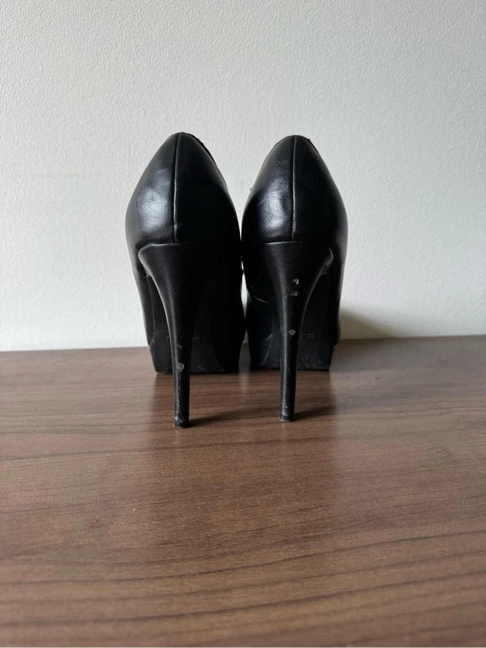 Classic Black Platform High Heel Pumps - Women's